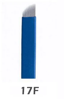 100 шт. Синий 18-контактный Перманентный макияж для ручного татуажа бровей Иглы лезвие для 3D вышивка ручка для микроблейдинга тату машина
