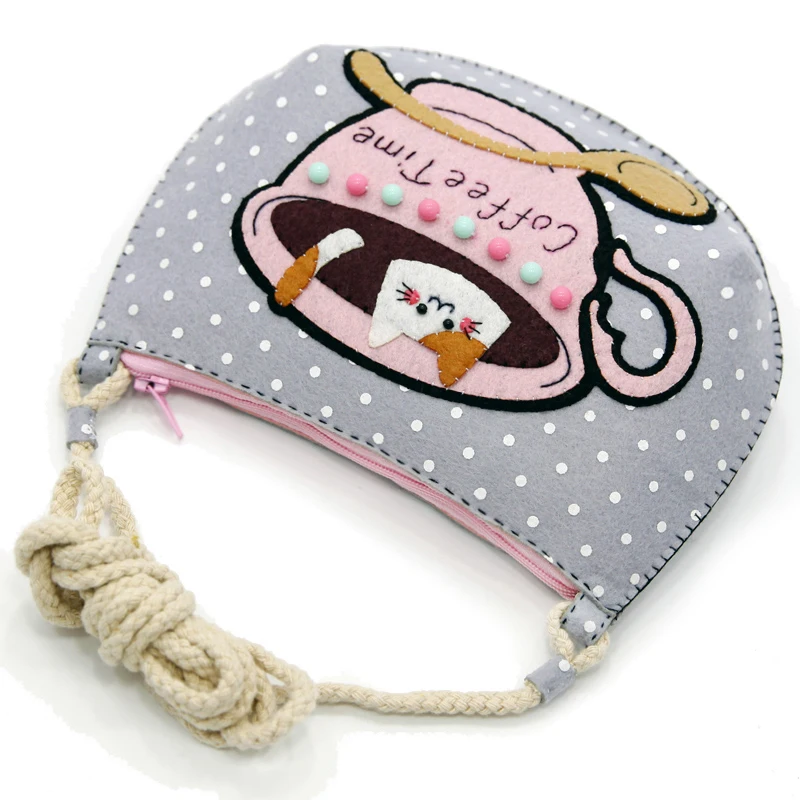 Войлочная ткань ручная работа милый войлочный кошелек сумка Детская на плечо