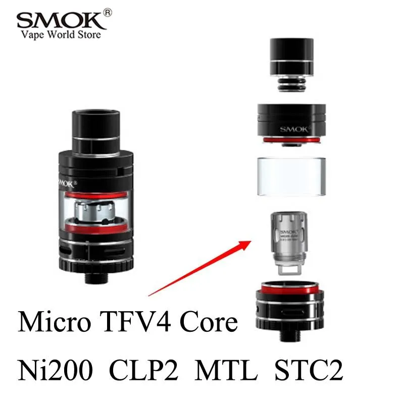 Электронная сигарета SMOK Micro TFV4 Core CLP2 NI200 STC2 катушка атомайзера для R80/R40/NANO ONE/Micro