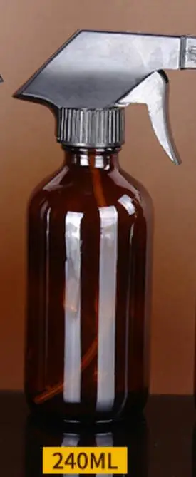 10PCS/Lot Amber Glass Essential Oil Spray Bottles Mist Sprayer Container Travel Refillable Bottle Transparent Brown 15-500ml - Color: Brown 240ML