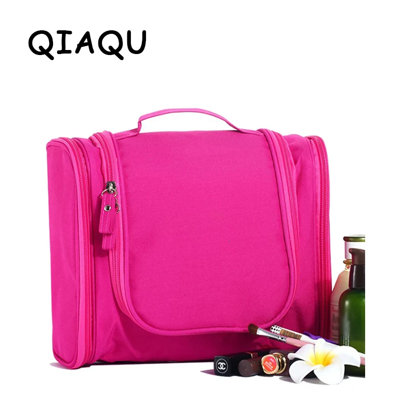 

QIAQU 2017 High Quality Travel Cosmetic Bags Fashion Waterproof Nylon Multifunction Makeup Storage Bag Organizer For Men Women