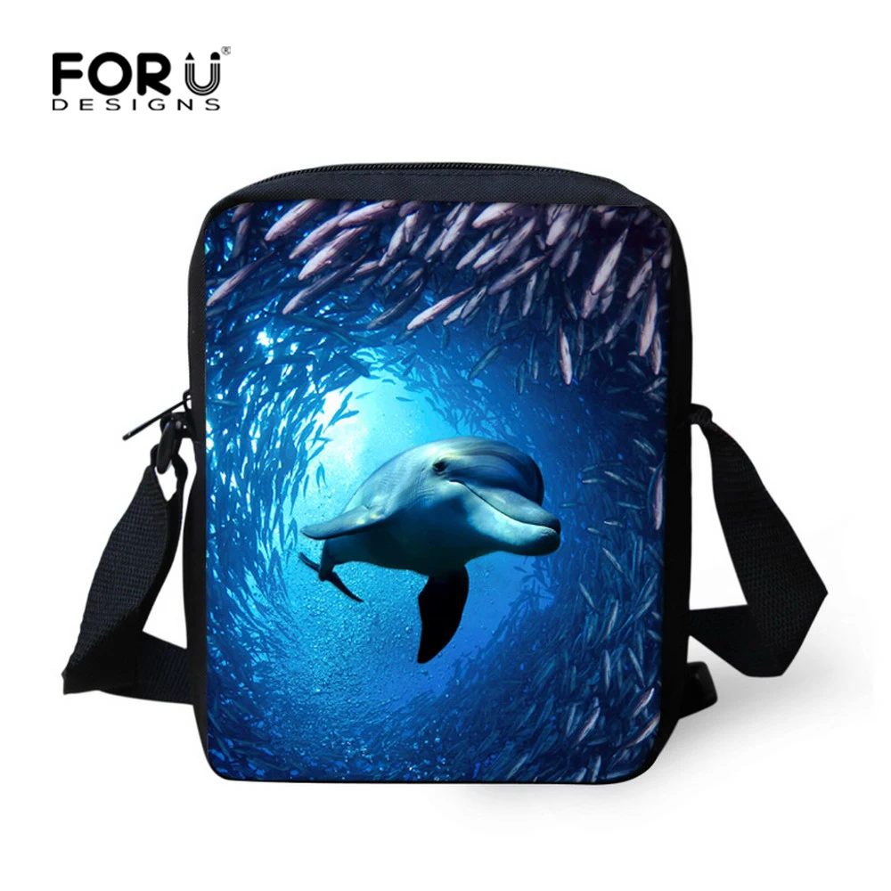 Уникальная детская школьная сумка для школьников крутая с принтом дельфина и