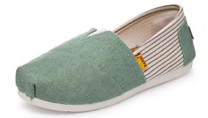 green stripe Женские модные туфли на плоской поверхности для ленивых, эспадрильи, Женская парусиновая обувь, женские лоферы, эспадрильи, женская обувь на плоской подошве, Размеры 35-44 - Цвет: green stripe