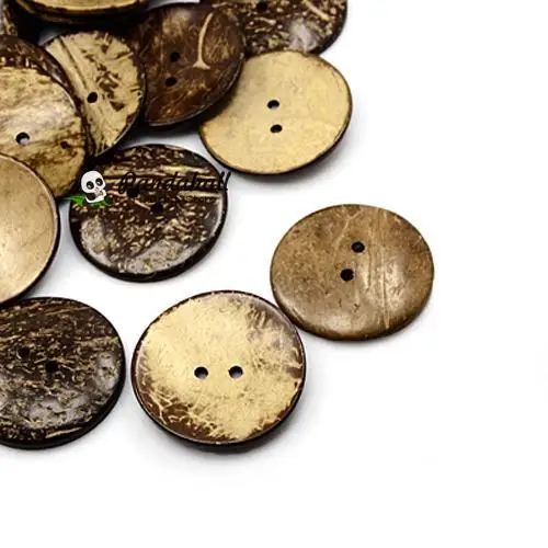 Pandahall кокосовые пуговицы 2 отверстия плоский круглый кокосовый коричневый 51x6 мм
