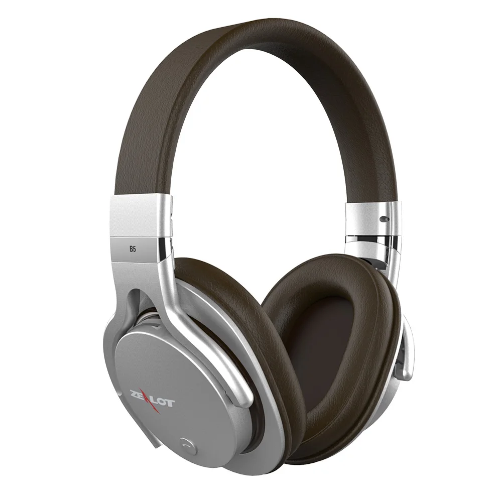 Silver Zealot B5 Bluetooth наушники стерео бас беспроводные наушники Bluetooth гарнитура с микропоном поддержка TF слот для карт, черный, красный - Цвет: Silver