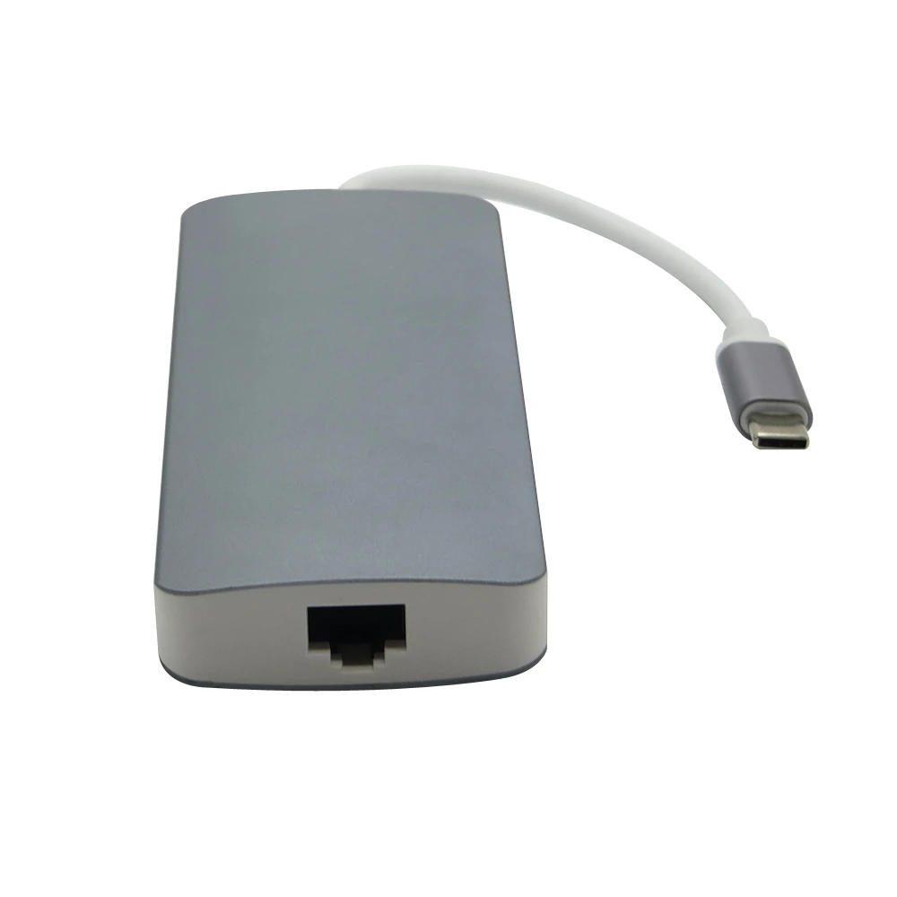 USB 3. 0 Type C хаб 8 в 1 с HDMI 4K VGA RJ45 гигабитный Ethernet адаптер SD/TF кардридер Тип PD зарядный