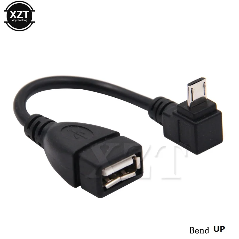 Высококачественный переходник с Micro USB 2 0 штекер на гнездо 90 градусов вверх/вниз