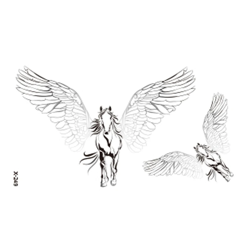 

2017 New Hot Fashion Pegasus Tattoo Stickers Waterproof Temporary Fake Tattoo for Body Art for Man Woman A-132