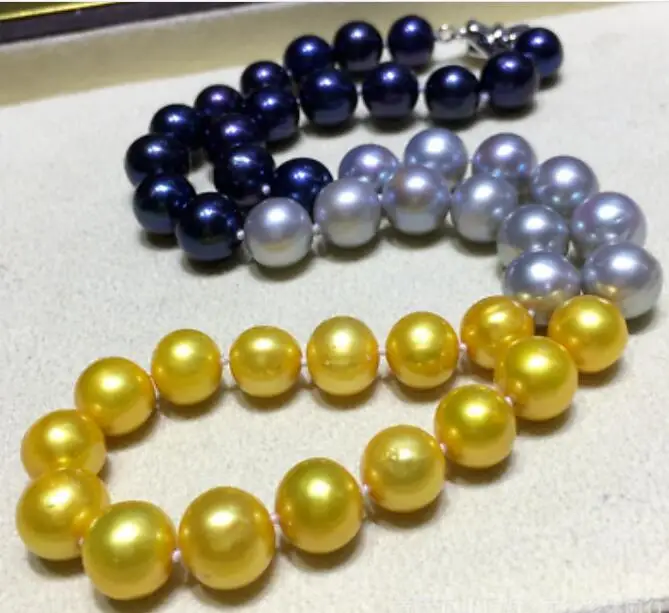 

Charming 10-11mm natural Multi-Color pearl necklace 50"