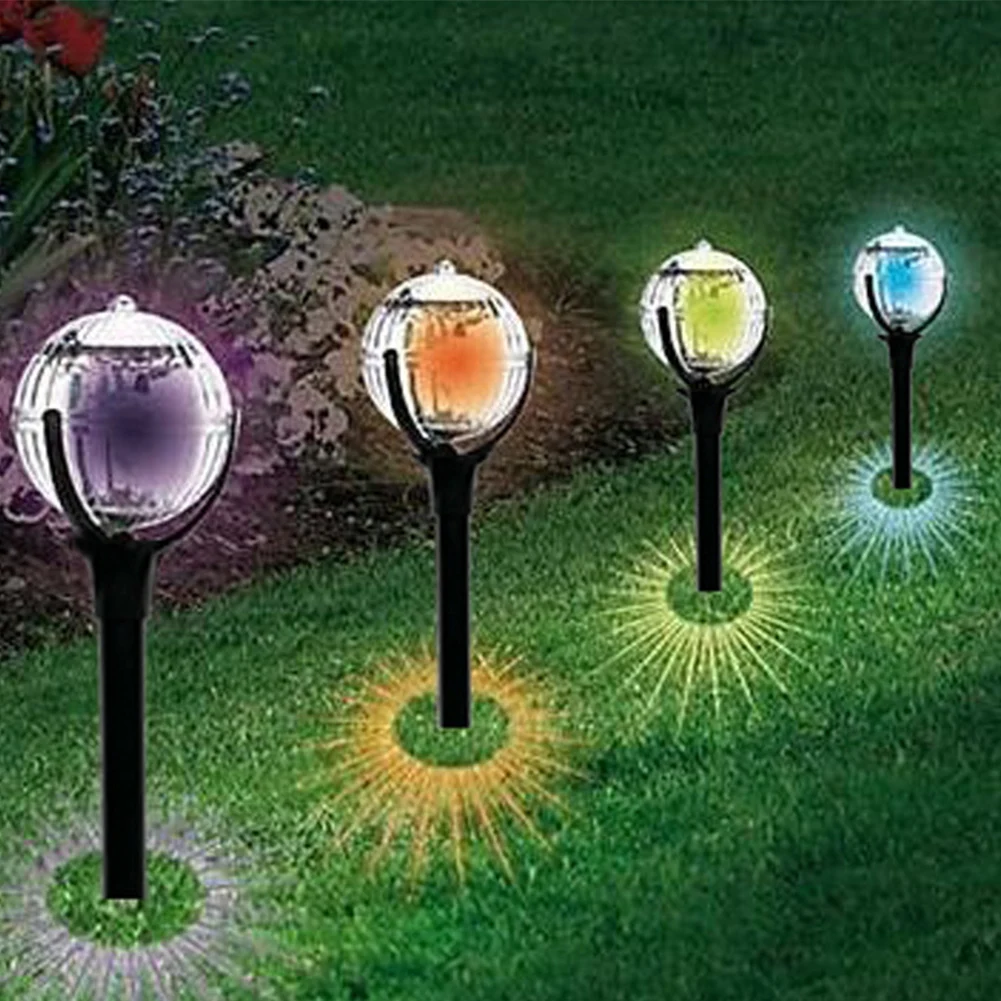 Yard In Ground Lawn Solar Powered Garden Globe Ball Nightlight Decoration Colour Changing Outdoor UV | Лампы и освещение