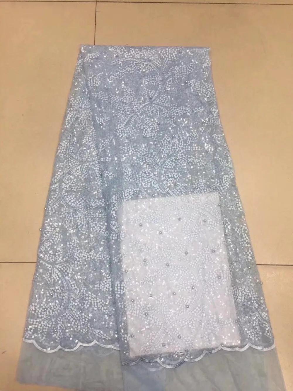 Последние Свадебные вышитые французское кружево свадебное ткань с пайетками в