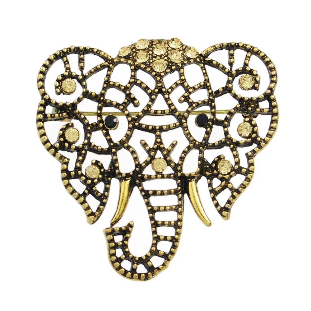 Винтажные Броши унисекс со стразами и кристаллами слона 2017 свадебные ювелирные