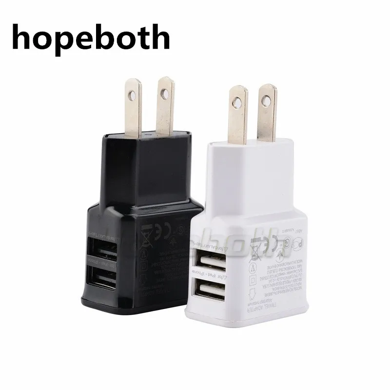 

Двойное Универсальное зарядное устройство hopeboth с двумя USB-портами, 5 В, 2,0 А, настенное зарядное устройство переменного тока для дома или путе...