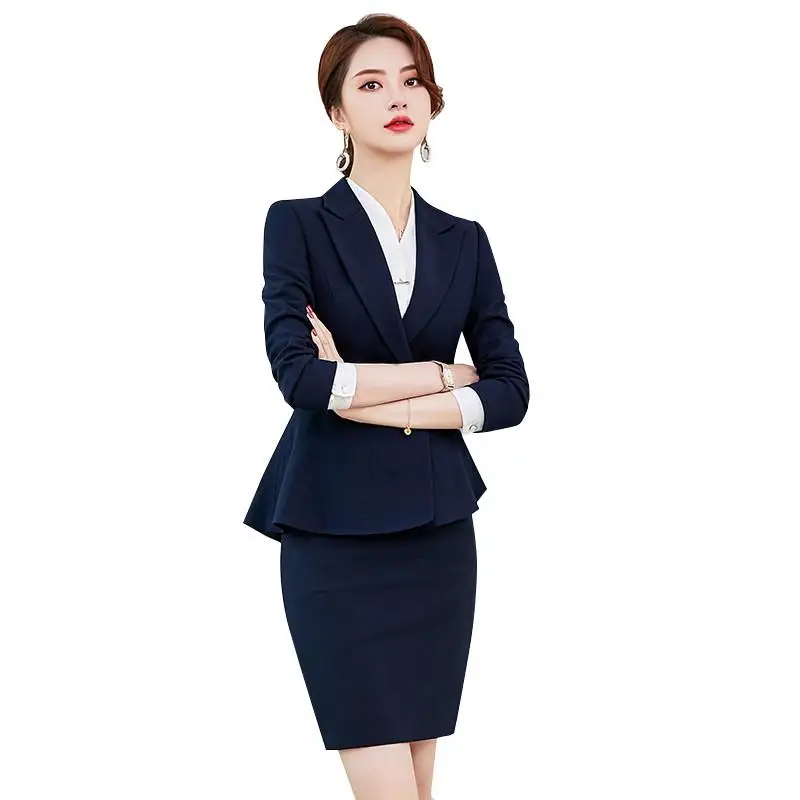 

Women 2 Piece Sets Casual Blazer+ High Waist Pant Office Lady Long Sleeve Jacket Trousers Suits Female Chic Business Suit W114