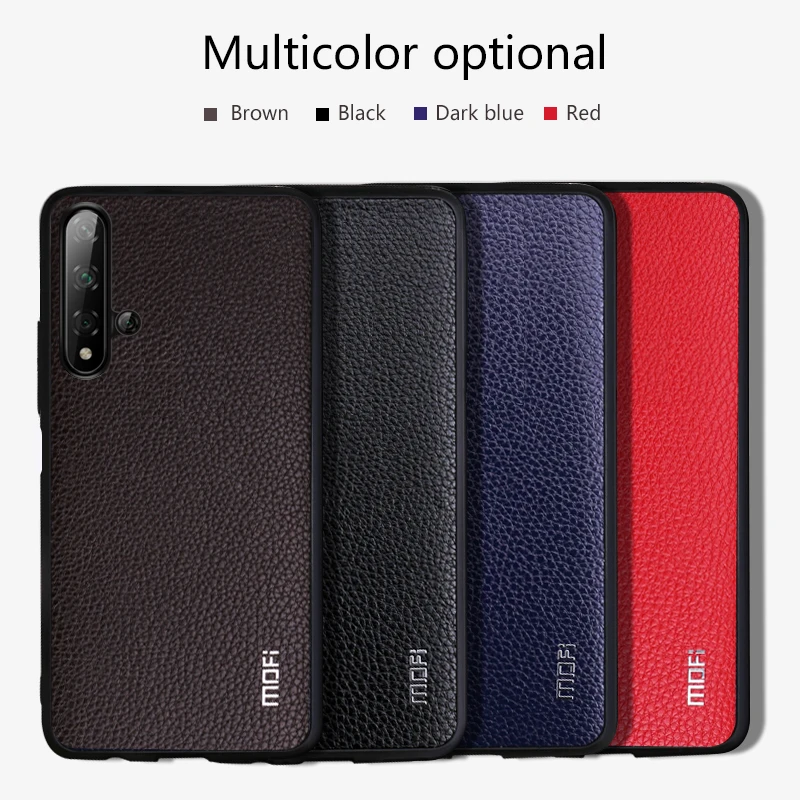 

For Huawei Honor 20 Case Mofi For Huawei Honor 20 Pro Case Cover Back Pu Leather Red Black Brown Blue Grain Business Protector
