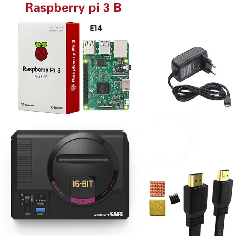 Чехол Retroflag MEGAPi + Raspberry pi 3B +(Plus)++ теплоотвод 5 В 3 А питание для Pi B Plus (3B +) / |