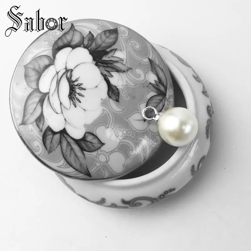 Подвеска с круглым жемчужным шариком серебряного цвета для женщин классический