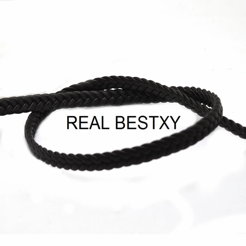 Настоящее BESTXY 1 м/лот 6 1*2 2 мм коричневый плоский плетеный кожаный шнур для