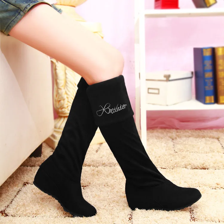 Женские высокие сапоги с круглым носком большие размеры 34 47|long boots|winter bootsbotas mujer |