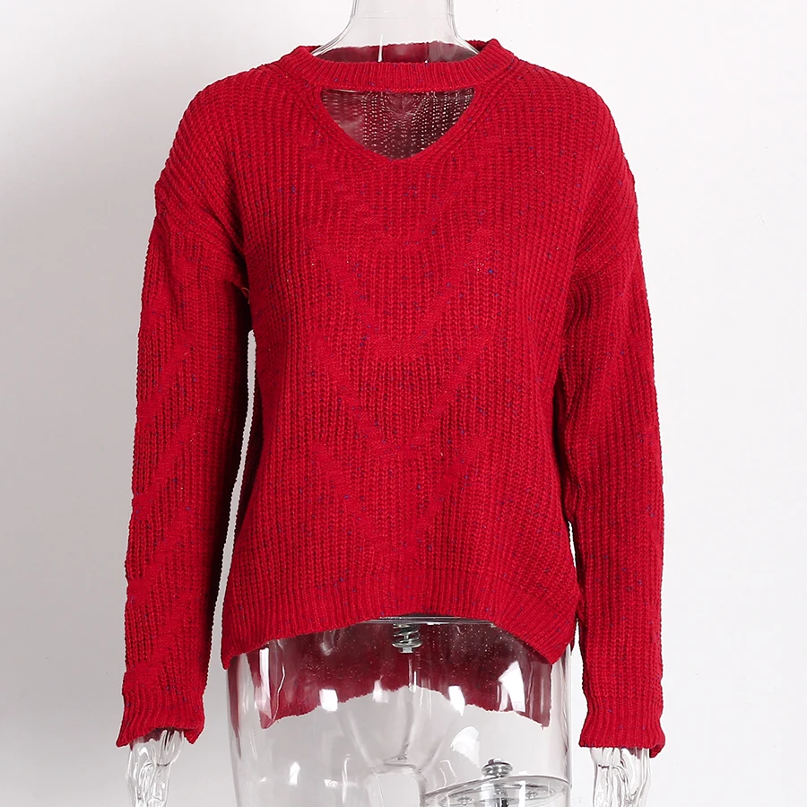 Hollow Out Sweaters Winter 2018 Fashion Long Sleeve Knitted Women Pullovers Jumpers Casual Streetwear Black Gray Khaki | Женская одежда