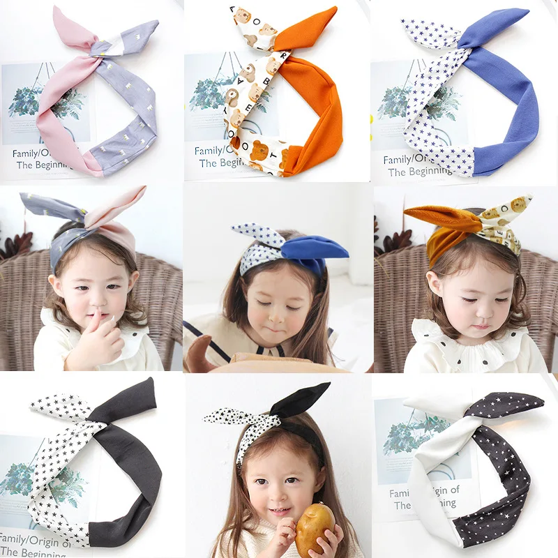 2018 Summer Children Cartoon Dots Colorful Fresh Fashion Turban Headbands Women Chiffon Headband Head Wrap Wide Hairband | Детская