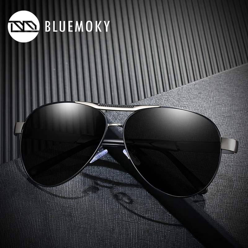 Мужские солнцезащитные очки BLUEMOKY поляризационные из сплава с защитой UV400 для