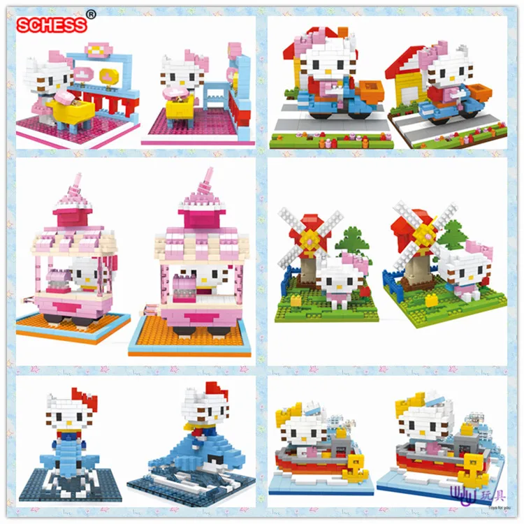 SC: kitties 1073-78 Алмазная микро нано строительные блоки экшн-фигурки подарки для
