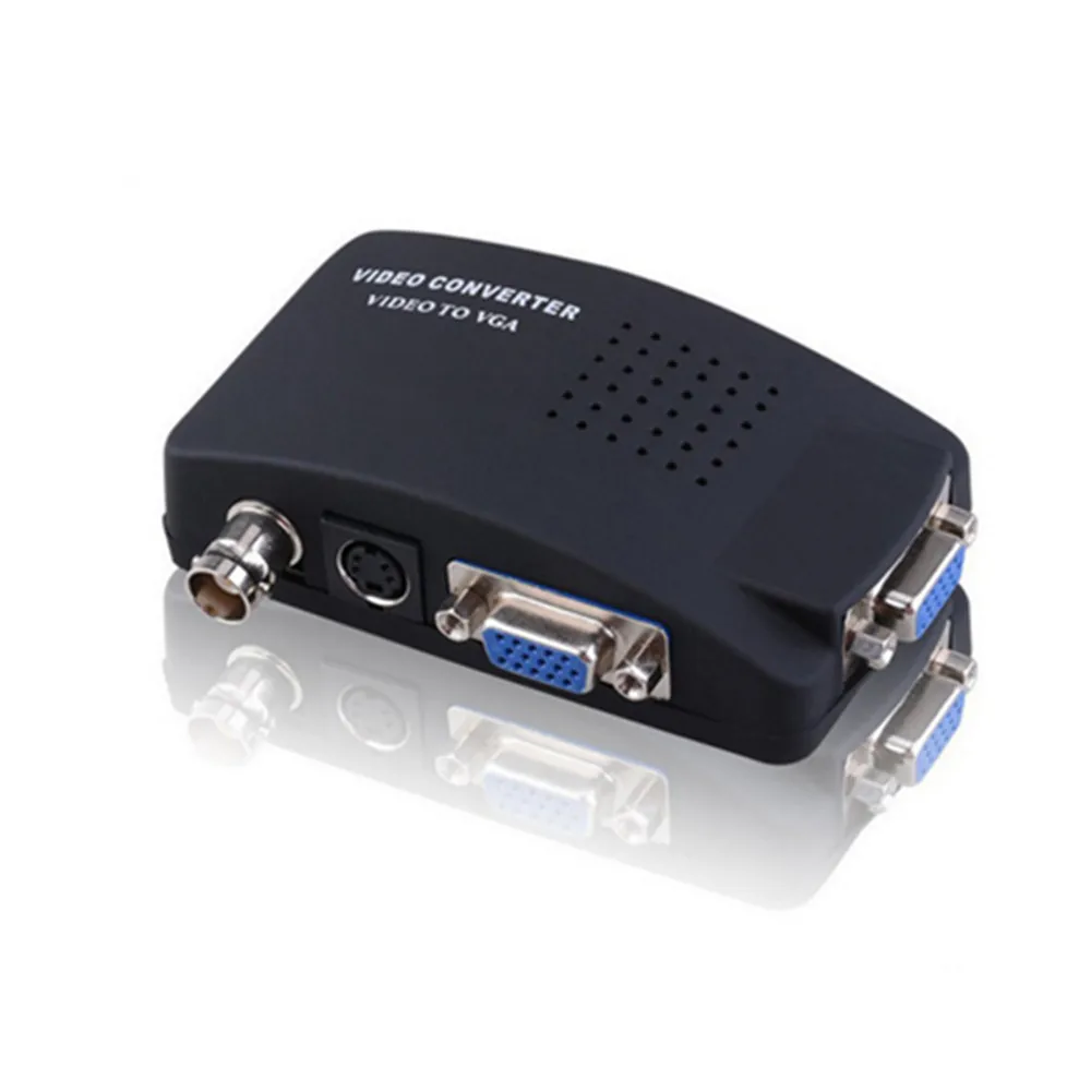 PC ноутбук композитный видео ТВ VGA/S-Video/Композитный RCA/AV в VGA конвертер переключатель адаптер переключатель коробка