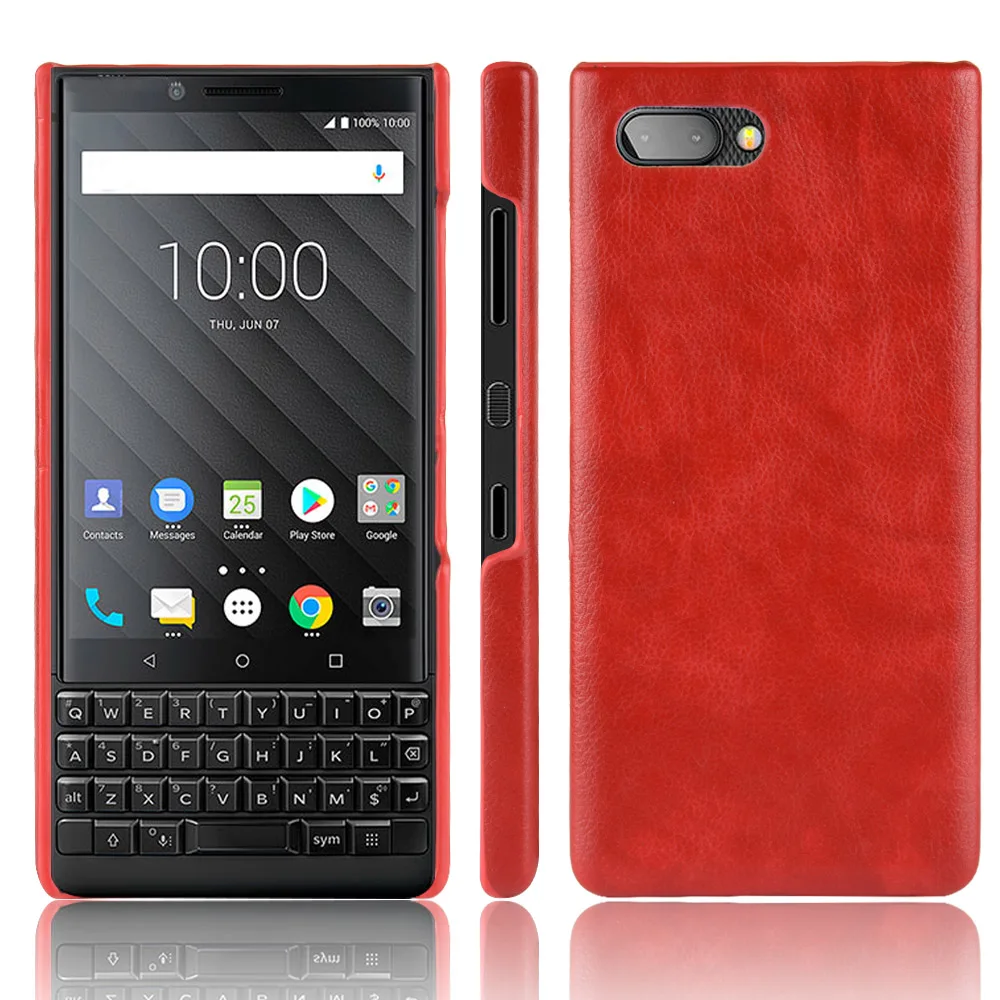 Роскошный деловой кожаный чехол KeyTwo в стиле ретро из кожи личи для BlackBerry Key Two Cover 2