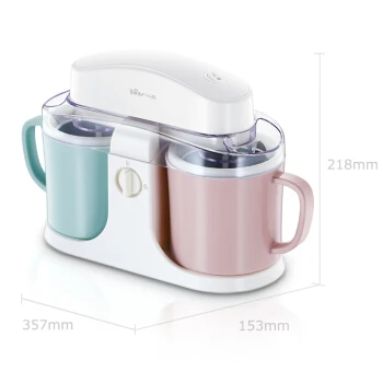 15%JA132 Home Automatic Ice Cream Machine with 2 Barrel 1L 7W DIY Maker One Button Operation Non-stick Aluminum Liner | Бытовая техника