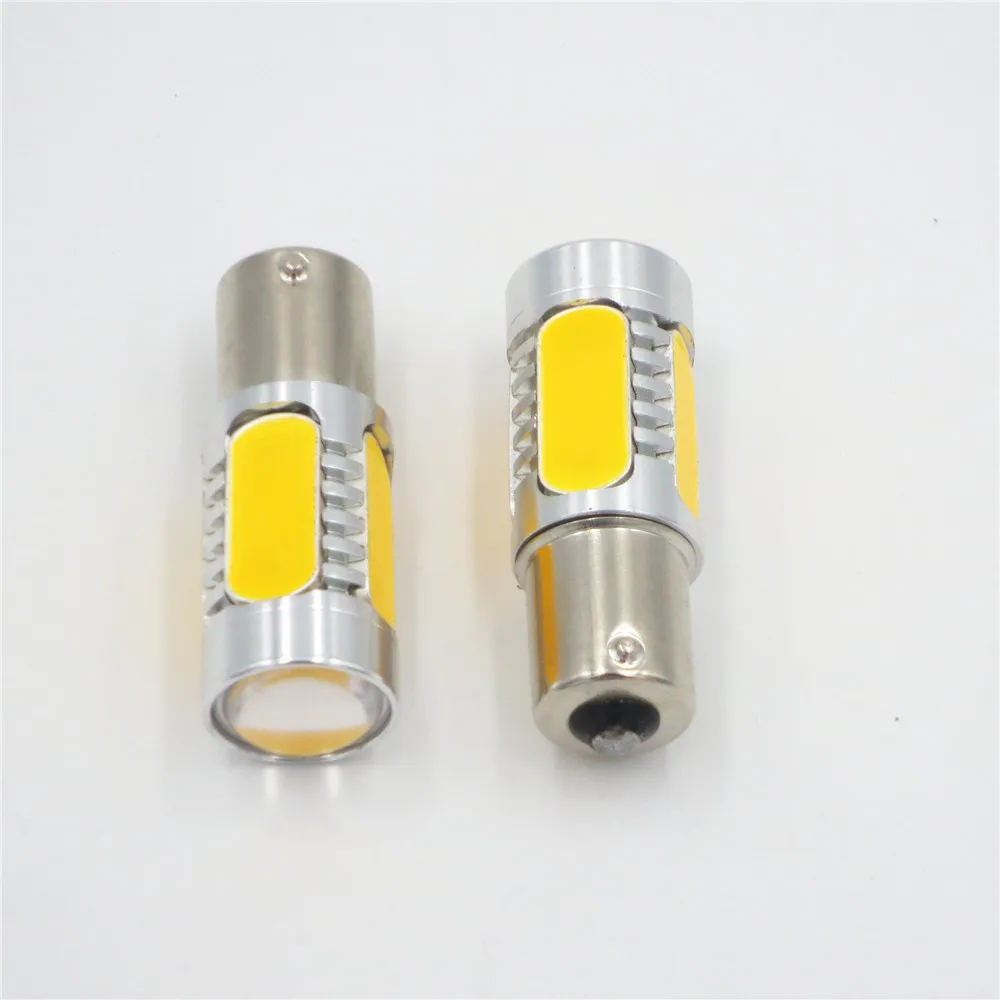 1156 BA15S BAU15S Amber Car 5 COB 7.5W LED 150 Degree PY21W P21W 1157 BAY15D Turn Signal Light Tail Reverse Bulb | Автомобили и