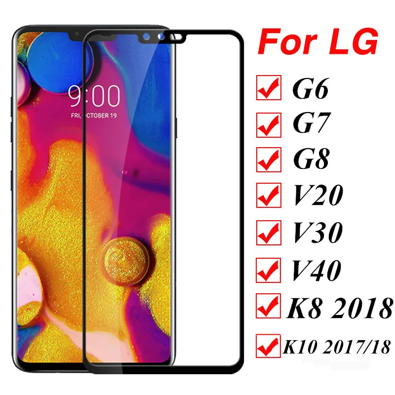 Закаленное стекло с полным покрытием для LG V30 9H защита экрана переднее G7 K7 K8 K10 Stylus4