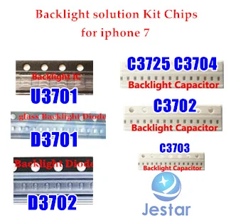 2 компл./лот для iPhone 7 Подсветка комплект решения драйвер ИС U3701(LM3539A1)+ D3701+ D3702+ C3725+ C3703+ C3702