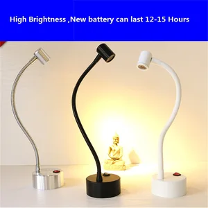 Гибкая трубка, вращающаяся аварийная портативная батарея AAA 1 Вт 3 Вт, Светодиодный точечный светильник, витрина для ночного рынка, освещение для ювелирных изделий