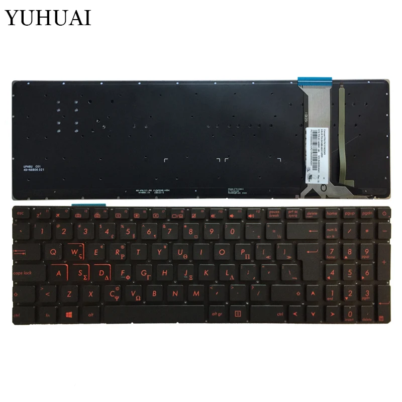 Греческий красная подсветка клавиатуры ноутбука для ASUS GL552 GL552J GL552JX GL552V GL552VL GL552VW