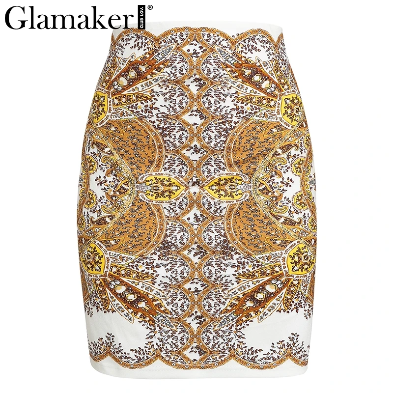 Skirt Glamaker, с принтом пейсли, сексуальная Элегантная блузка Футболка, женская белая летняя рубашка с длинным рукавом, блузка, Женская мода, Осенние Топы - Цвет: Skirt