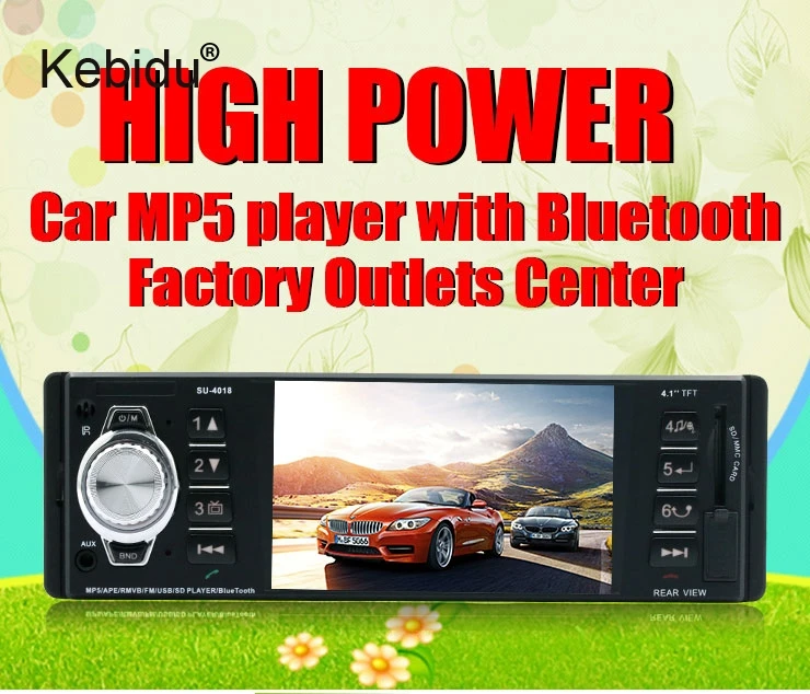 Kebidu Bluetooth TFT экран автомобильный аудио стерео MP5 плеер Поддержка AUX FM USB SD Hands Free с