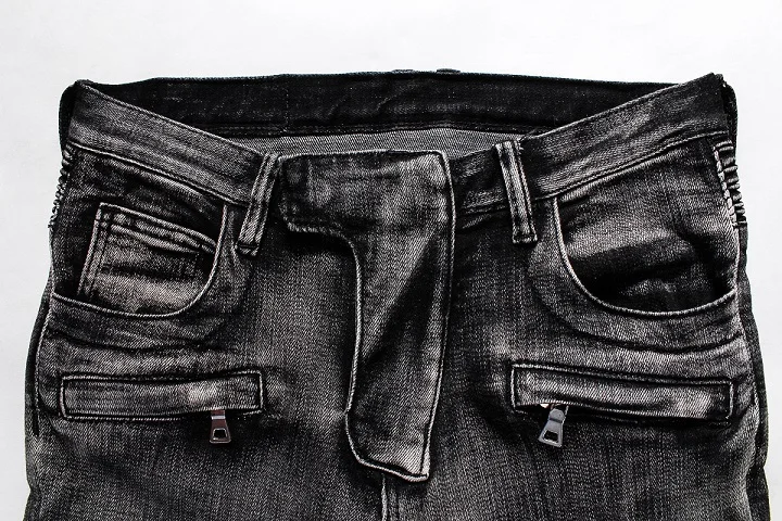 NWT BP Men's Stylish Fashion Stretch Slim Acid Black Washed Biker Jeans Size 28-38 (#1427) | Мужская одежда