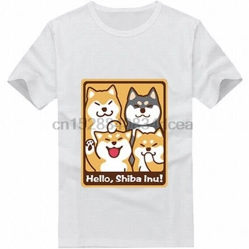 Новая популярная Летняя Повседневная футболка с принтом Doge Сиба ину Собака Щенок