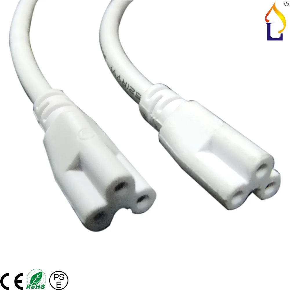 

200pcs/lot 0.3m/ 0.6m/ 1.2m two head cable tube connector used for integrated tube light 3pin cable wires