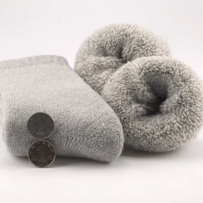 1 пара зимние Утепленные теплые шерстяные носки мужские и женские утепленные