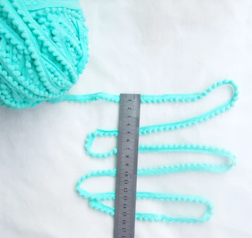 5 ярдов милый светло-бирюзового синего цвета из полиэстера с помпоном кисточками