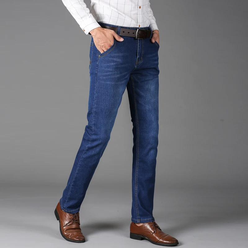 Новинка 2019 мужская стильная одежда обычные зауженные джинсы Мужские Длинные