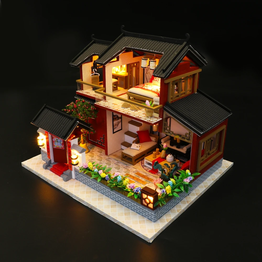 Новый миниатюрный кукольный домик деревянный мебель для сборки 3d Diy пазл игрушки