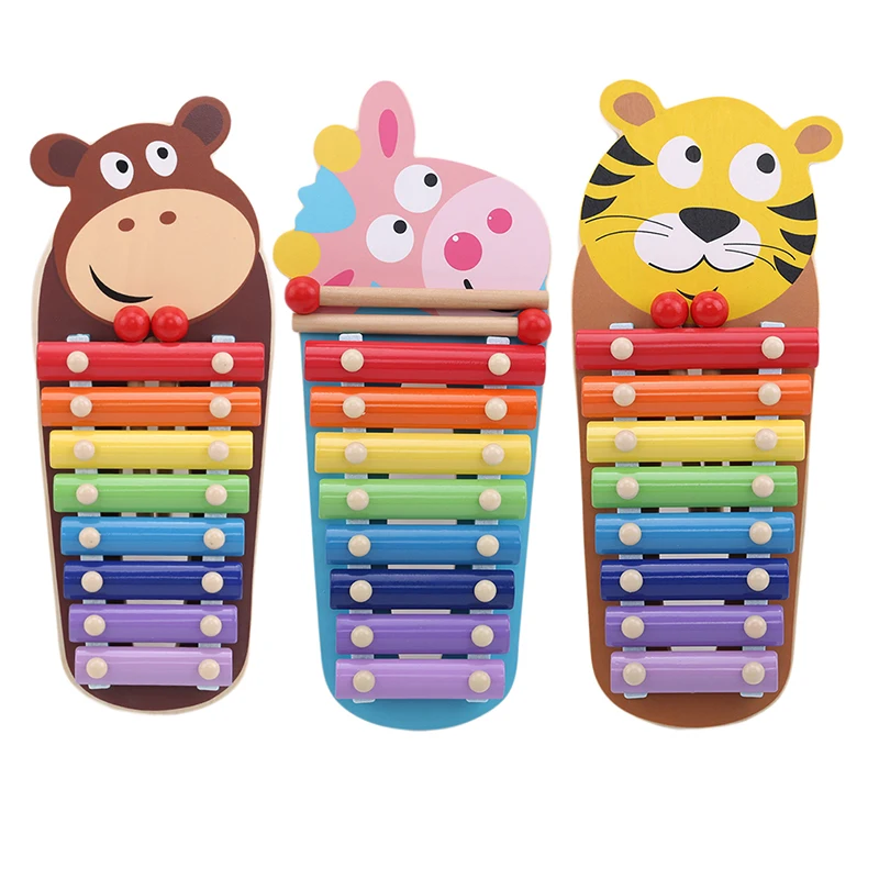 

Красочный деревянный игрушечный пианино в виде животного, игрушка-пазл для раннего развития, музыкальный инструмент, Восьмиядерный стук на...