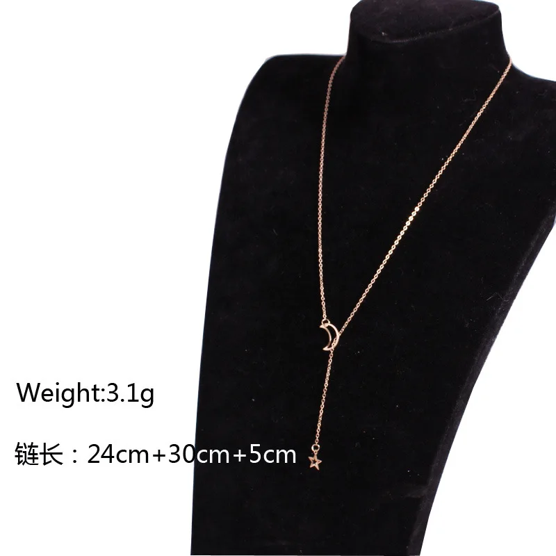 

Retro 2020 Fashion New Necklace Gold Simple Personality Moon Stars Ladies Necklace Wholesale Sales Necklace Girls