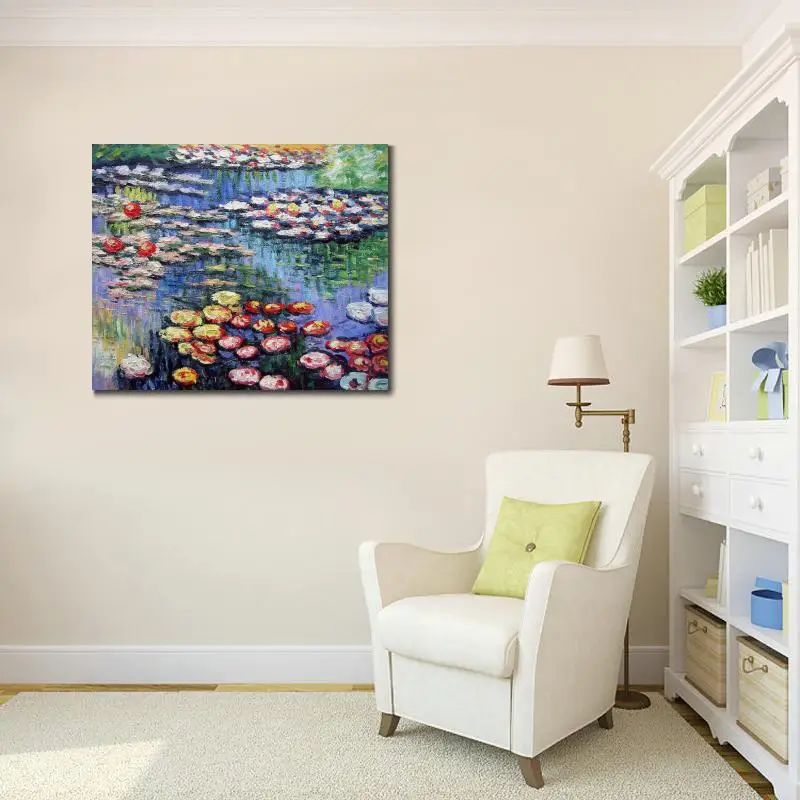 Воспроизведение картины маслом Клода Моне ручной работы высокое качество ВОДНЫЕ