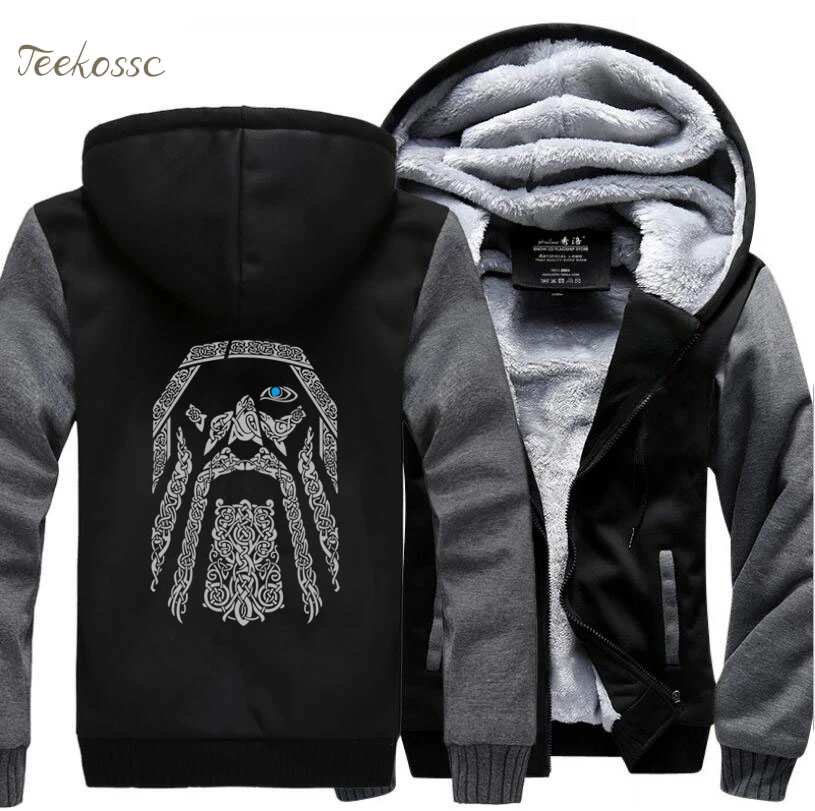 Odin Vikings толстовка мужская Viking Berserker стильная куртка зимняя брендовая теплая флисовая толстовка с капюшоном в стиле хип-хоп пальто Homme 5XL