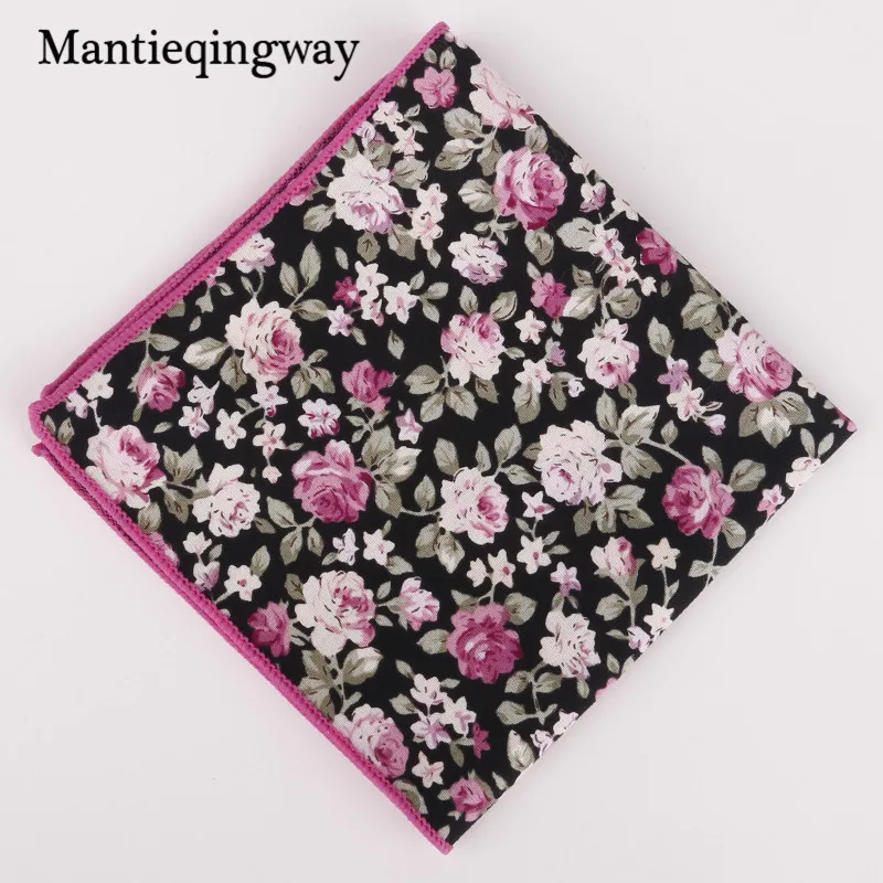 MFJ061 Mantieqingway Новое поступление хлопок цветочный принт Карманный платок мужской строгий деловой Свадебный кармашек квадратные женские носовые платки - Цвет: MFJ061