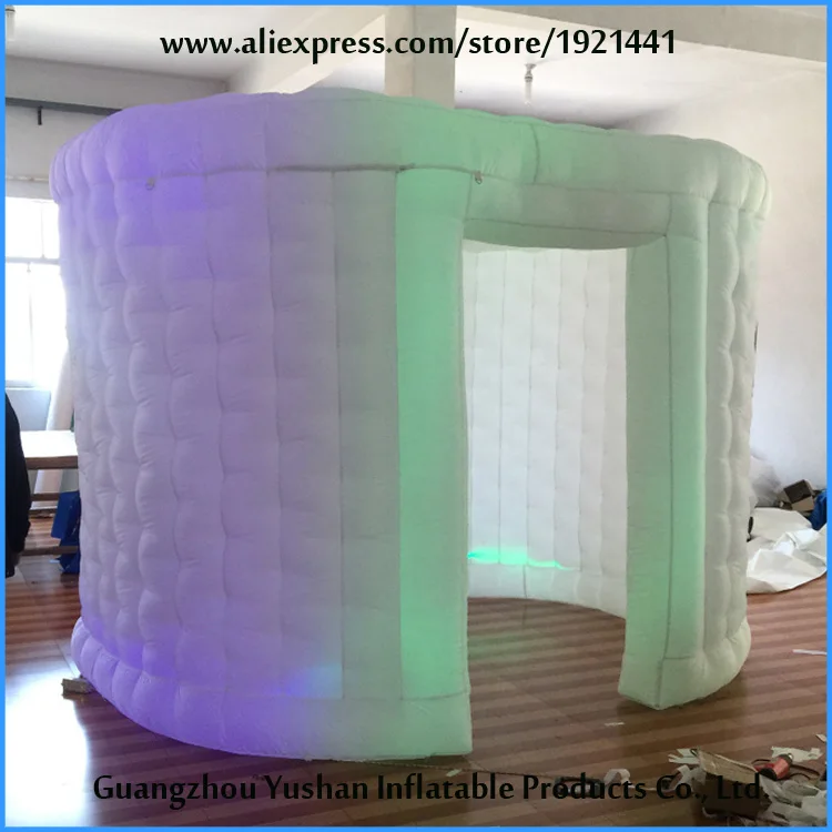 Новый дизайн weding событие белый эллипс надувной фотостенд со светодиодной лентой